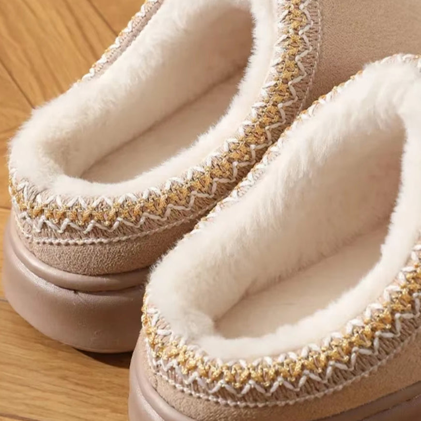 New Fashion Fluffy Platform Slippers for Women 2024 Winter Plush Warm Cotton Shoes Woman Comfort Non Slip Unisex Home Slippers